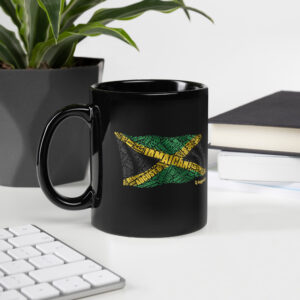 Jamaica Flag Black Glossy Mug