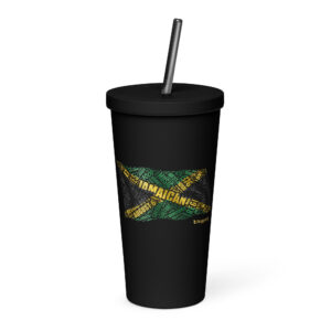 Jamaica Flag Insulated Tumbler With Straw